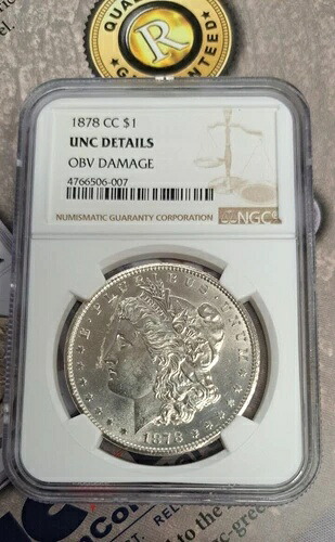 1878 CC モルガン・ダラー OBV ダメージ UNC 詳細 $1 CS-24