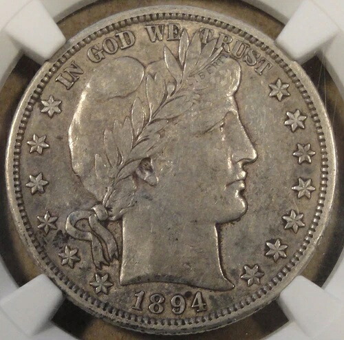 1894-O バーバー ハーフダラー 50セント NGC認定 XF40