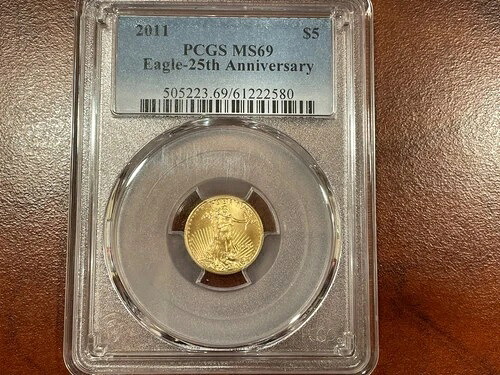 2011年 PCGS MS69 1/10オンス ゴールドイーグル - 25周年記念
