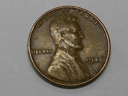 1946年、ミントマークなし、エラーありのリンカーンセント