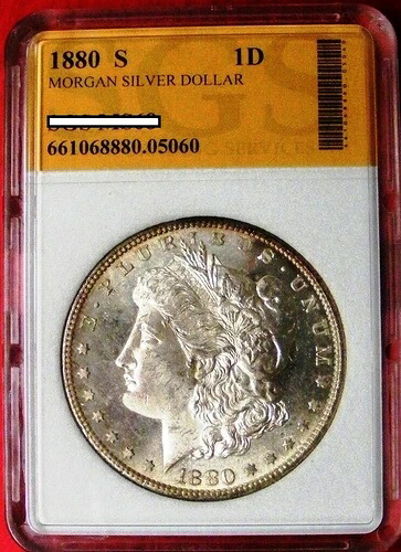 1880年 S モーガン銀貨 スーパージェミーパーフェクト BU 未流通 # 05060