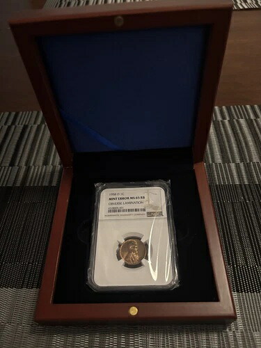 1958 D 1C リンカーン・ウィート・セント NGC ミントエラー MS 65 RB ラミネーション
