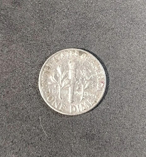 1965年 ミントマークなしダイム 縁に「W」と「W」、縁に「C」と「A」の刻印あり エラー多数
