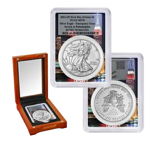 2021(P) PCGS MS70 アメリカン・シルバー・イーグル 緊急発行 エンパイア・ステート・ビル FDI