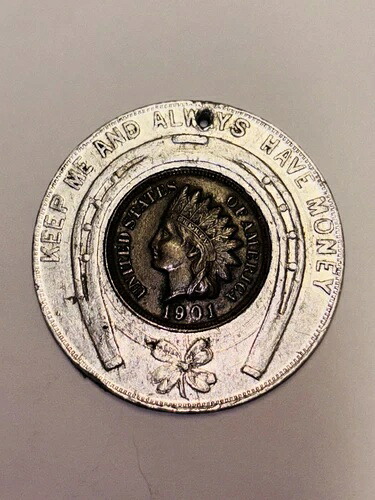 1901年インディアンヘッドペニー（保護ケース入り）