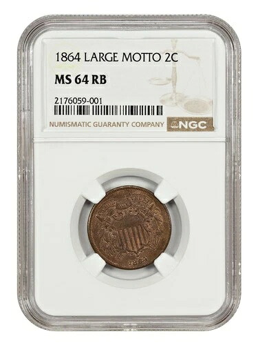 1864 2C NGC MS64RB (大きなモットー) - 2セント - 発行初年度