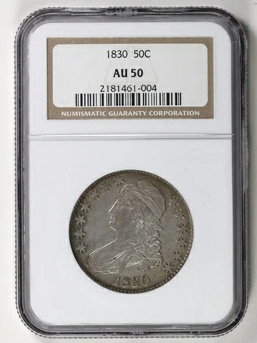 1830年製キャップドバストハーフドル NGC AU-50