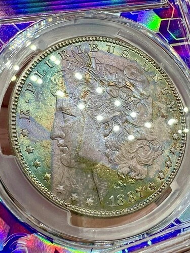 1887-P BERTラベルエンドロールトナートレーダーベアPCGS MS64 - 美しいトーン