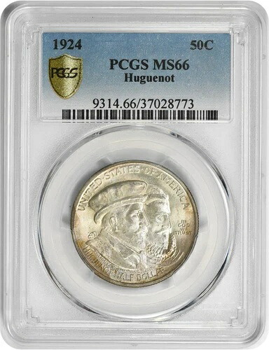 ユグノー記念銀貨ハーフドル 1924年 MS66 PCGS