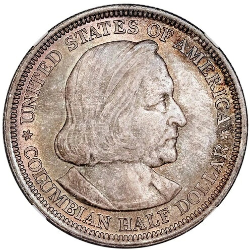1892年コロンビア記念銀貨ハーフドル - NGC MS 66