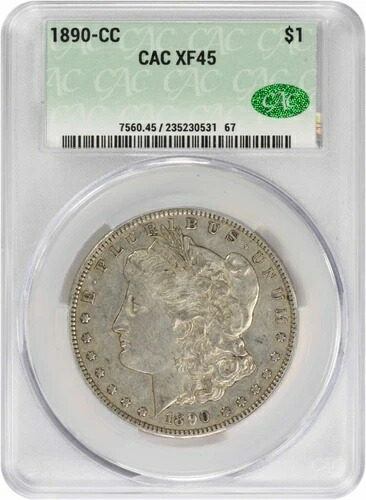 1890-CC モルガン銀貨 EF45 CACG