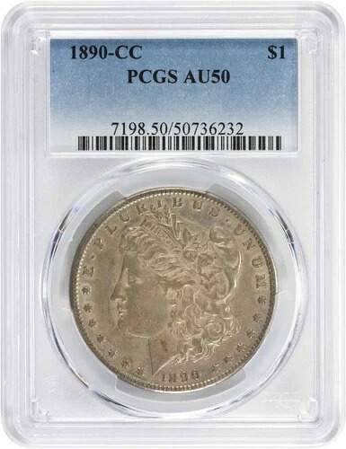 1890-CC モルガン銀貨 AU50 PCGS