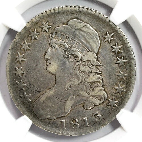 1813年 文字入りエッジキャップ付き胸像ハーフドル NGC XF 詳細 表面傷あり｜WORLD RESOURCE【QUEEN店】