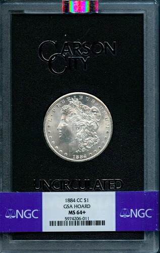 1884-CC 1ドル銀モルガンドル MS 64+ GSA NGC スラブ # 5974206-011 + ボーナス｜WORLD RESOURCE【QUEEN店】