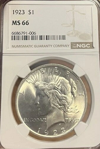 1923年 NGC MS66 ピースシルバードル