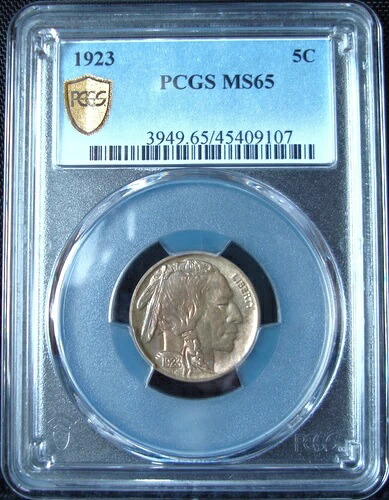 1923年 バッファローニッケル - PCGS MS 65 - ゴールドシールド