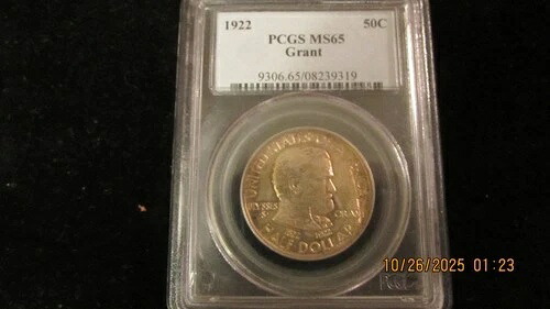 1922年 シルバー グラント記念ハーフドル PCGS MS-65 - かなりオリジナルの色調