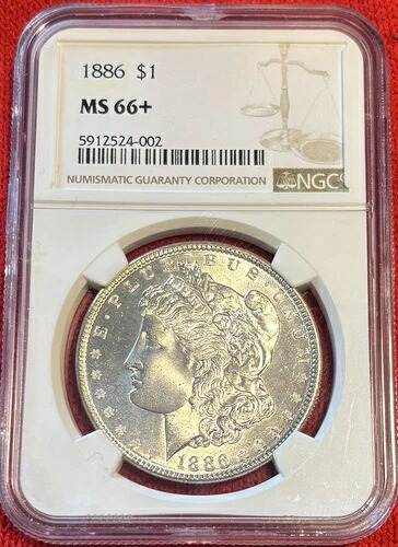 1886年 モルガン銀貨 NGC MS66+ 美しい光沢のコイン|WORLD RESOURCE【QUEEN店】