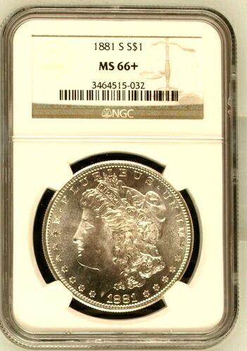1881年 S モルガン銀貨 - NGC MS 66+ 認定 3464515-032|WORLD RESOURCE【QUEEN店】
