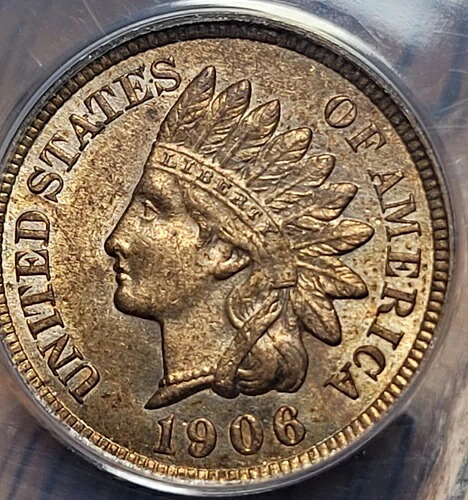 1906年 1セント インディアンヘッド セント ANACS MS 63 RB 再刻印 日付 C258