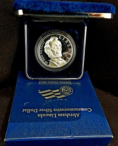 2009-P エイブラハム・リンカーン生誕200周年記念銀貨 1ドル（ケース付き）
