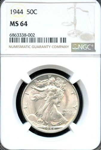 NGC - ウォーキング・リバティ・ハーフダラー - 50セント - 1944年 - MS 64