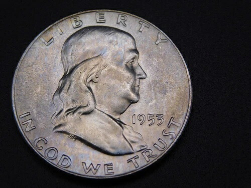 米国コイン 未流通 1953-D フランクリン ハーフダラー 50セント