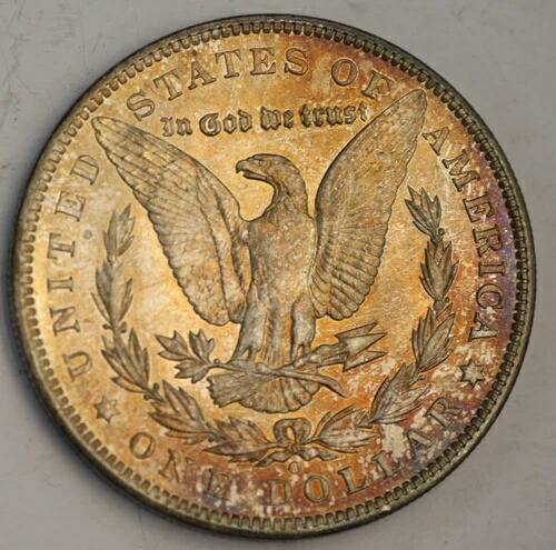 1904 O モルガン シルバー ダラー UNC BU トーニング レインボー チョイス Bu