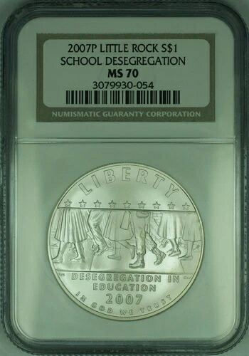 2007-P リトルロックスクール デゼグ 記念シルバードルコイン NGC MS-70-