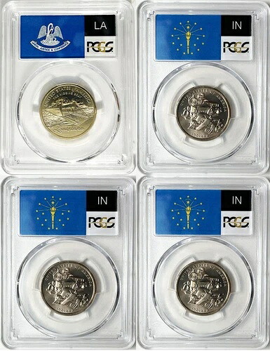 2023 P&D ポジション A&B インディアナイノベーションドル PCGS MS 66 州旗 4 コイン-
