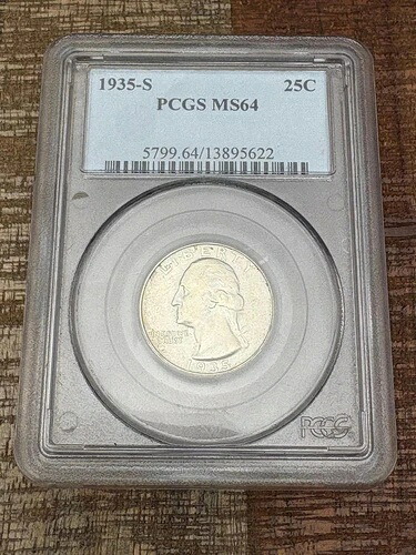 1935-S 25セント米国ワシントンクォーター ~ PCGS MS64