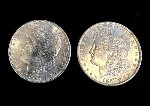 1887年 モーガンシルバードル 2コイン-