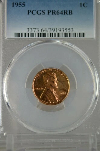 PR64RB 1955年 レッドブラウン リンカーン ウィートペニー PCGS プルーフ 希少コイン ナチュラルトーン