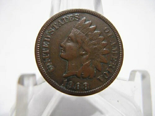 非常に希少な1908年製インディアンペニー硬貨（EXF+コンディション）希少nfm1404