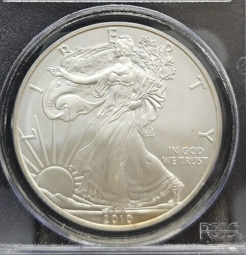 2010年発行25年目 MS70 シルバーイーグル S$1 PCGS コイン #532