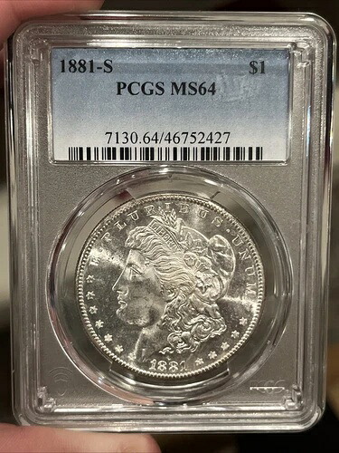 1881年 S モルガン銀貨 PCGS MS64