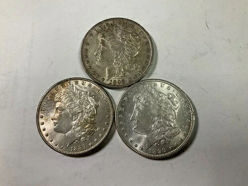 1889年 1896年 & 1898年 モーガンドルトリオ とても素敵な光沢のあるロット AU plus コイン-｜WORLD RESOURCE【QUEEN店】