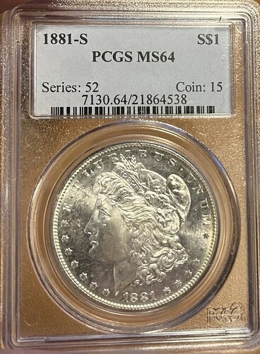 1881年-S PCGS MS64 モーガンシルバードル-|WORLD RESOURCE【QUEEN店】