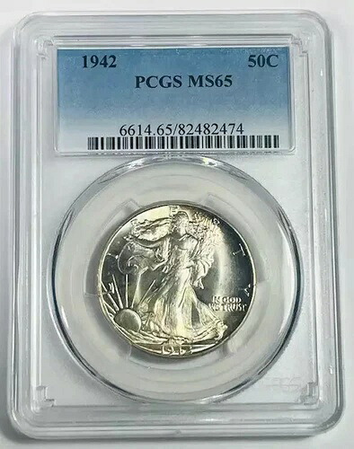 1942年 P ウォーキング・リバティ ハーフダラー PCGS MS-65|WORLD RESOURCE【QUEEN店】