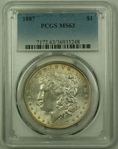 1887年 モルガン シルバードル 1ドルコイン PCGS MS-63 トーンリバース (20) (U)｜WORLD RESOURCE【QUEEN店】