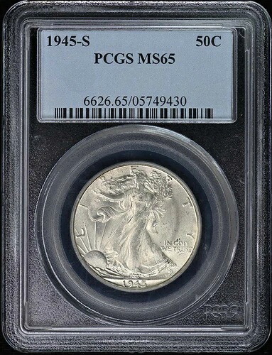 1945-S 50セントウォーキングリバティハーフダラー PCGS MS65｜WORLD RESOURCE【QUEEN店】 46,860円