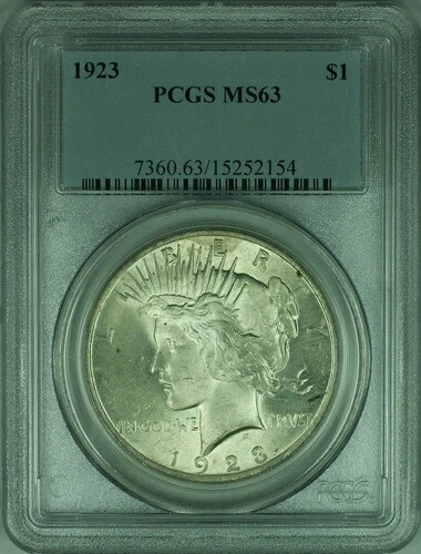 1923年 ピースシルバードル 1ドルコイン PCGS MS-63 ベターコイン (34-L)｜WORLD RESOURCE【QUEEN店】