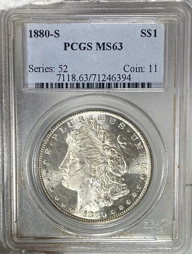 BU 1880-S モルガン銀貨 PCGS MS63 派手！ルックス PL ZFA｜WORLD RESOURCE【QUEEN店】