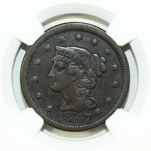 1853年 NGC AU ディテール編組ヘア ラージセント ☆ ☆ 074 クリーニング-|WORLD RESOURCE【QUEEN店】
