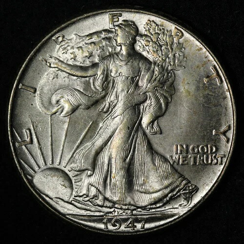 1947 ウォーキングリバティ ハーフドル逸品 BU *未流通* MS MINT TONING E307 KSFG-|WORLD RESOURCE【QUEEN店】