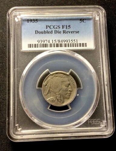 1935年 バッファローニッケル PCGS F15！ダブルダイリバース！ENNコイン
