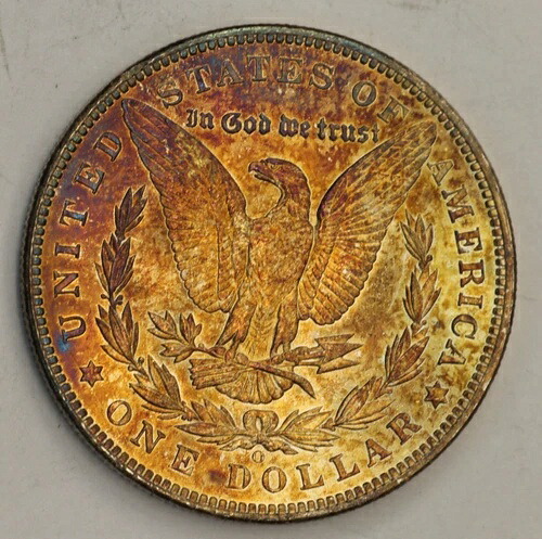 1904 O モルガン シルバー ダラー UNC BU トーニング レインボー チョイス Bu