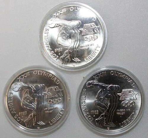 1983年オリンピック円盤投げ選手記念 3枚組 未流通銀貨セット