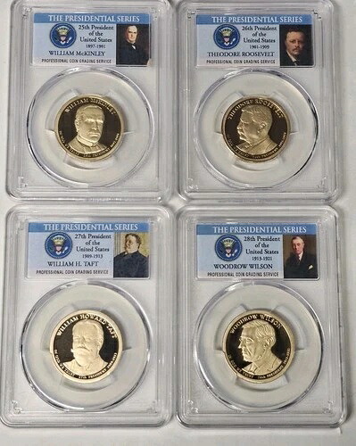 2013年 S 大統領 $1 PCGS 70 DCAM プルーフ ドル 4枚セット ポートレートシリーズ 46,200円