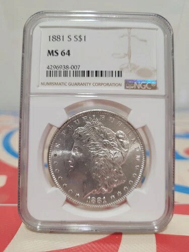 1881年-S モーガンシルバードル $1 NGC MS64 モーガンドルコイン-